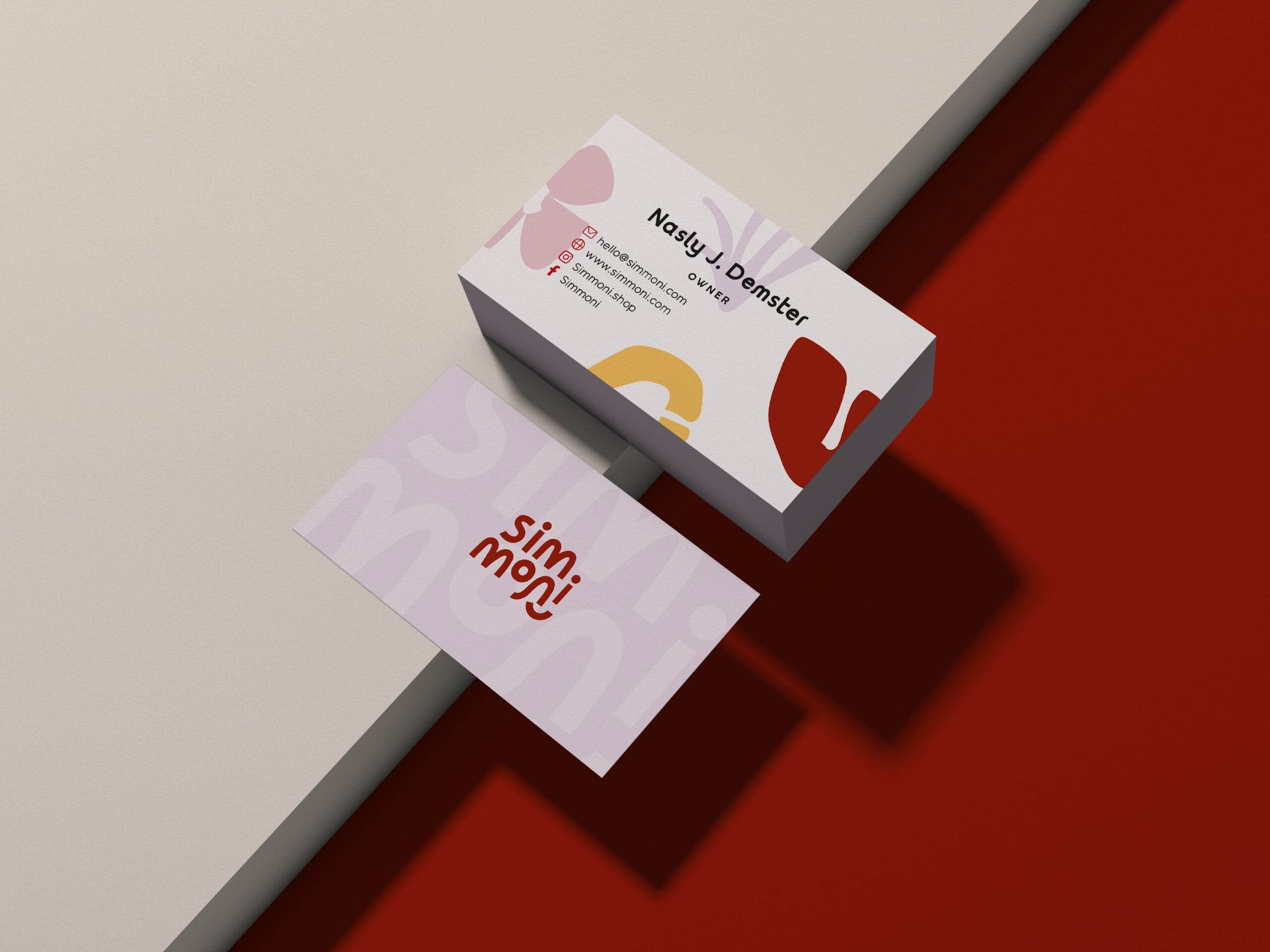 Free Realistic Business Card Mockup-min